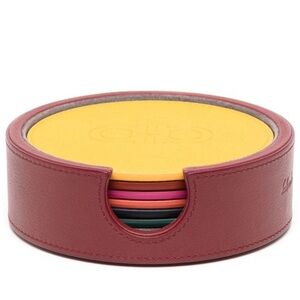 Ferragamo Set Of Six Leather Coasters